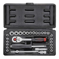 Набор инструмента 29пр. 1/4" 12-гранный 4-13мм., насадки в кейсе