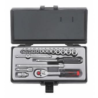 Набор головок 1/4" с 12-ти гран. головками (19пр.)