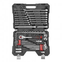 Набор инструмента 62 пр. 1/2" 6-гранный головки, ключи, ключи шестигранные, трещотка