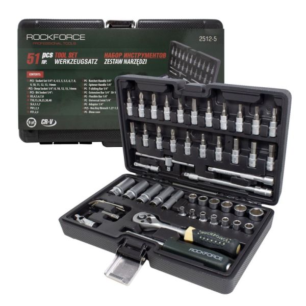 Набор инструментов 51 предмет 1/4" (4-14мм, 6-гран.) 11867       RF-2512-5