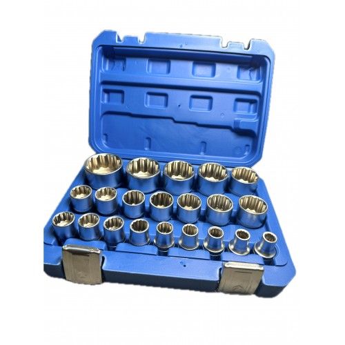 Головки торцевые 1/2" 12гр. 8-36мм (набор 21пр) CrV "H-D" HD-13547 HD-13547