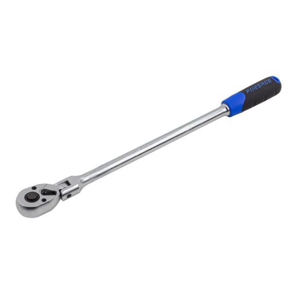 Трещотка реверсивная удлиненная шарнирная с резиновой ручкой 1/4L-300мм (72зуб.) 15795       F-802218L