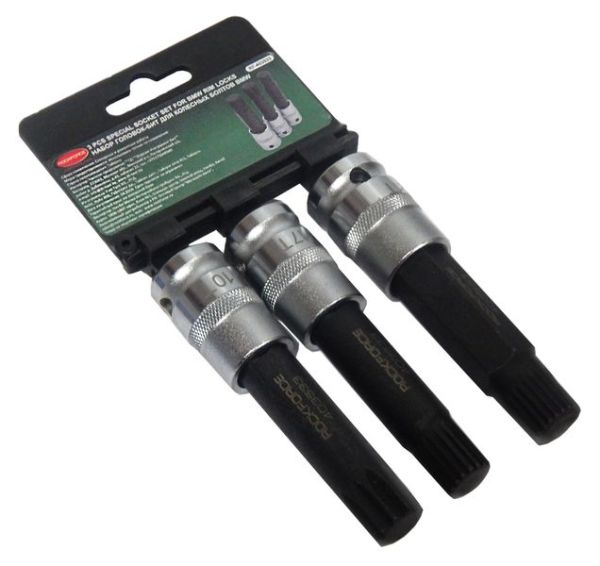 Набор головок-бит для колесных болтов BMW, 3 предмета(L-100мм, 10,17,21гр.), на пластиковом держател 17700       RF-403533