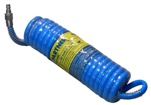 Шланг витой полиуретановый 8мм х 12мм х 5м с быстроразъемами (латунь, максимальное давление - 15bar, 15096       PA-1208-5M