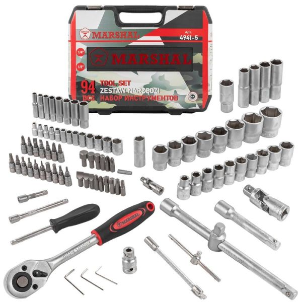 Набор инструментов 94 предмета 1/2'', 1/4'' (6гр.) (4-32мм) 16621       M-4941-5