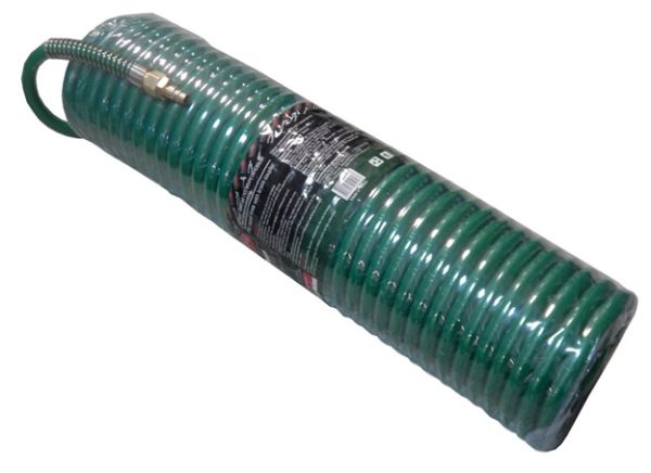 Шланг витой полиуретановый 12мм х 18мм х 15м с резьбовыми наконечниками наруж. резьба 1/2" (латунь,  15101       RF-1812-15M