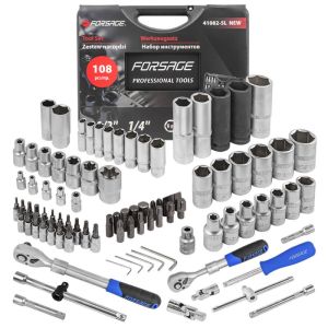 Набор инструментов 108пр. 1/4", 1/2" (6гр.) 54537 F-41082-5L NEW