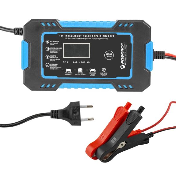 Устройство зарядное импульсное для АКБ с жидкокристаллическим дисплеем (12В,автостоп,функция восст. 57835 F-1206
