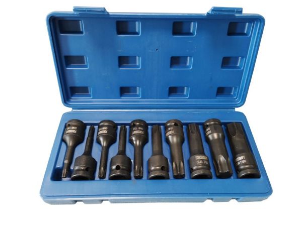 Набор головок-бит TORX ударных 10 предметов,1/2"(T30, T40, T45, T50, T55, T60, T70, T80, T90, T100), 27089       FK-41013MPB