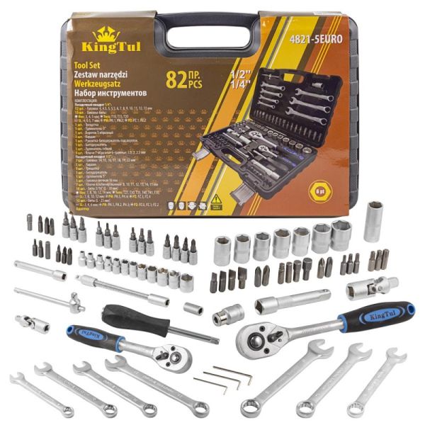 Набор инструментов 82пр.1/2'',1/4''(6гр.) 51581 KT-4821-5EURO