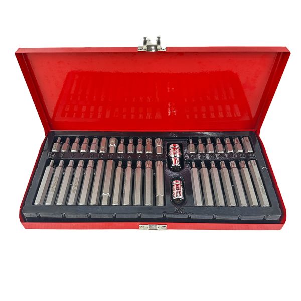 Набор бит с битодержателями 40пр. (10мм)(75/30мм:T20-T55,H4-H12,M5-M12),в метал. кейсе A1-FB101 FB101