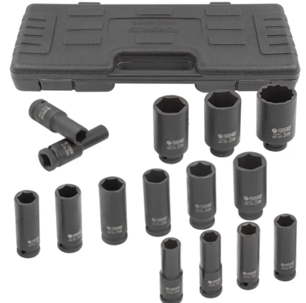 Набор головок ударных глубоких 15пр.,1/2" 6гр.(10,12-17,19,21,22,24,27,30,32мм,36мм-12гр), в пластик 52975 F-4166D-5MPB