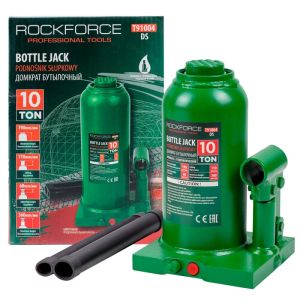 Домкрат гидравлический бутылочный, 10т (с предохранительным клапаном, минимальная высота: 190 мм, хо 51453 RF-T91004(DS)