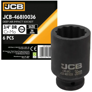 Головка ударная глубокая 3/4", 36мм (12гр.) 59836 JCB-46810036