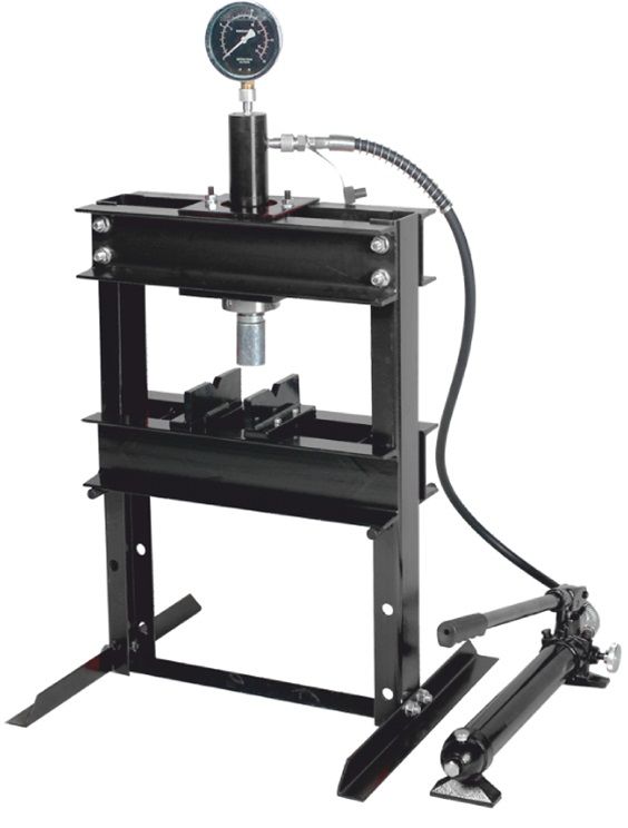 Пресс настольный гидравлический с манометром и выносным насосом 12т (раб. высота: 0-340мм, раб. шири 15939       RF-12001 BIG