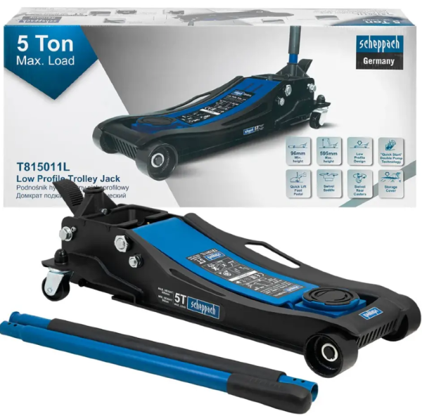 Домкрат подкатной гидравлический 5т (h min 96мм, h max 595мм),вес 49,50 65575 Sch-T815011L