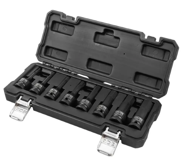 Набор головок-бит 6-гранных ударных 8пр.,1/2"(H5, H6, H8, H10, H12, H14, H17, H19), в пласт.кейсе 61063 JCB-4087MPB