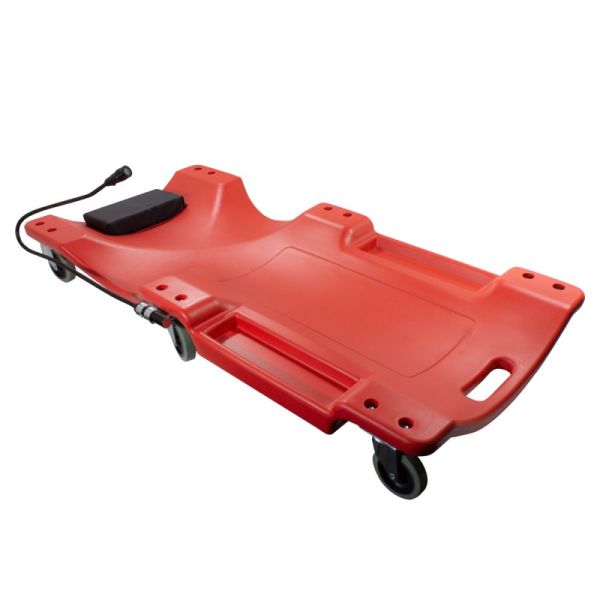 Лежак для автослесаря пластиковый на 6-ти колесах с фонарем на гибком удлинителе 40" (1050х490х95мм) 3542        F-TRH6802-1