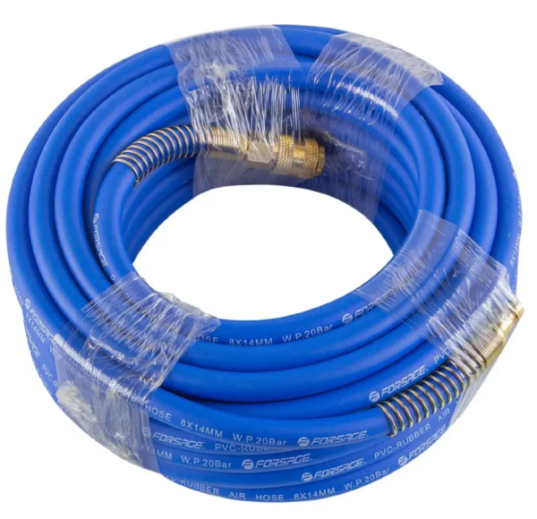 Шланг резиновый воздушный армированный с фитингами 8мм x 14мм x 15м. 57574 F-AHF-158