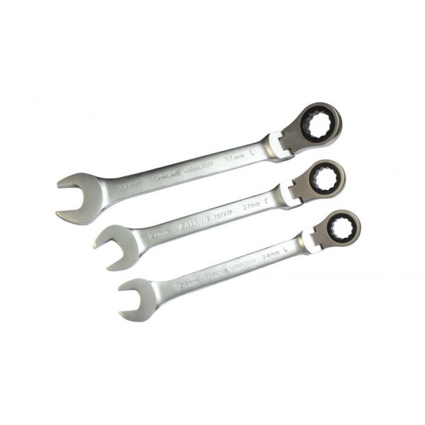 Ключ комбинированный трещоточный с шарниром 27мм 47553       P-75727F