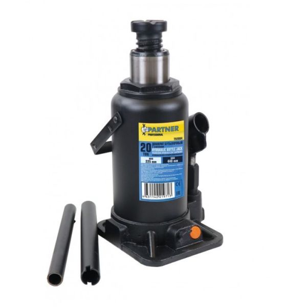 Домкрат бутылочный 20т с клапаном (h min 227мм, h max 427) 47687       PA-T92004(DS)