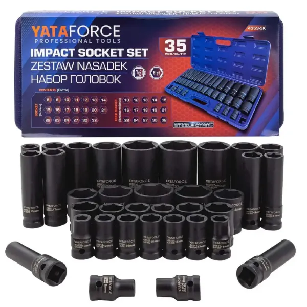 Головки, набор 35пр., 1/2" (6гр.) 61788 YF-4353-5K