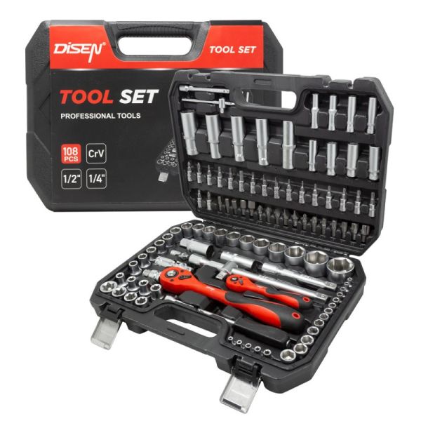 Набор инструментов 108пр.1/4''1/2''(6гр.)(4-32мм) 50783 10108