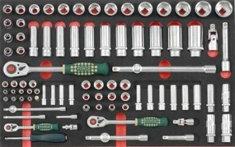 Набор инструмента 1/4",3/8" и 1/2" с 6-ти гран. головками (88пр.) ложемент