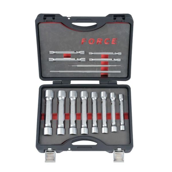Набор ключей торцевых 8х9 мм.-30х32 мм., 14 пр. 6-гранных прямых с воротками в кейсе