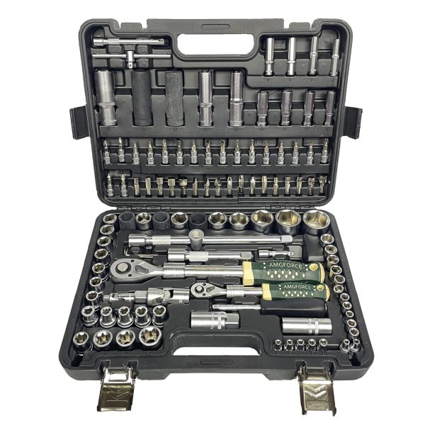 Набор инструментов 108 предметов 1/4",1/2" (6гр.)(4-32мм) + телескоп трещотка AMG003 AMG-108L775
