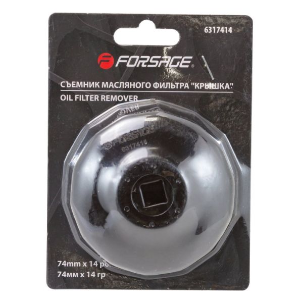 Съемник масляного фильтра ''крышка''74мм х 14гр 3/8'', в блистере 7790        F-6317414