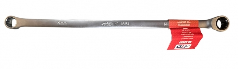 Ключ накидной с трещоткой 14мм 90T EXTRA LONG (371мм), CrV "H-D" HD-03854 HD-03854
