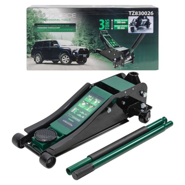 Домкрат подкатной гидравлический 3т (h min 80мм, h max 508мм) 52956 RF-TZ830026