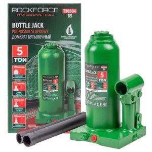 Домкрат гидравлический бутылочный, 5т (с предохранительным клапаном, минимальная высота: 185 мм, ход 51457 RF-T90504(DS)