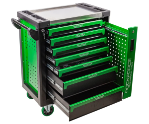 Тележка инструментальная 7-и полочная с набором инструментов 274пр и дополнительной боковой секцией 62080 RF-55311