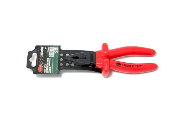 Плоскогубцы комбинированные диэлектрические 7"-175мм (1000V), на пластиковом держателе 26043       RF-6994A175