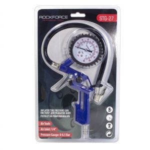 Пистолет для подкачки шин с аналоговым манометром и шлангом (0-12 Bar), в блистере 50383 RF-STG-27