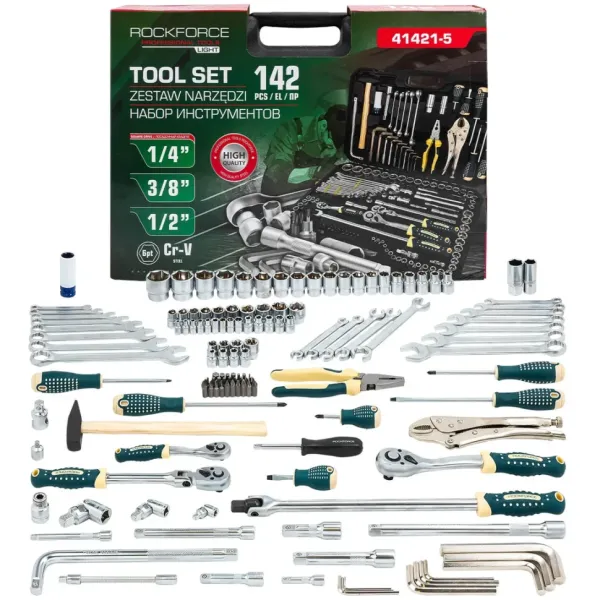 Набор инструментов 142пр. 1/4'', 3/8'', 1/2''(6гр.) 61105 RF LIGHT-41421-5