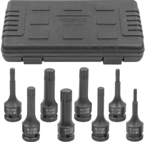 Набор головок-бит SPLINE ударных 8пр.,1/2''(M5, M6, M8, M10, M12, M14, M16, M18), в кейсе 54598 F-40811MPB