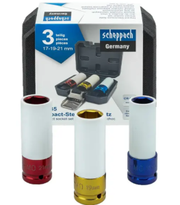 Головки ударные глубокие тонкостенные, набор 3пр., 1/2" (17, 19, 21мм) 66193 Sch-4035