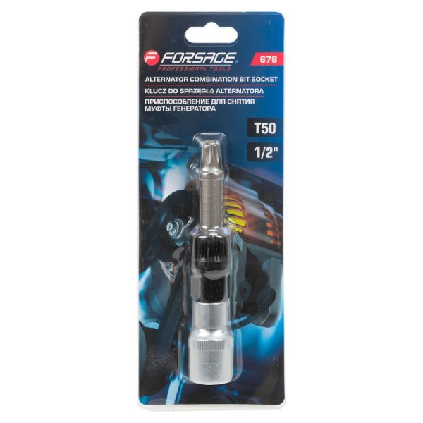 Приспособление для снятия муфты генератора с битой вставкой Т50 1/2" , в блистере 7356        F-678