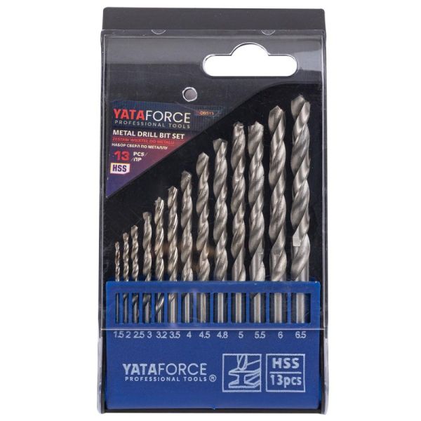 Сверла по металлу, набор 13пр. (1.5-6.5мм) 60726 YF-DBS13