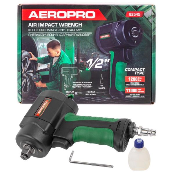 Пневмогайковерт ударный ''Compact''в облегченном корпусе с реверсом и регулировкой усилия 1/2''(1200 18420       RF-82545