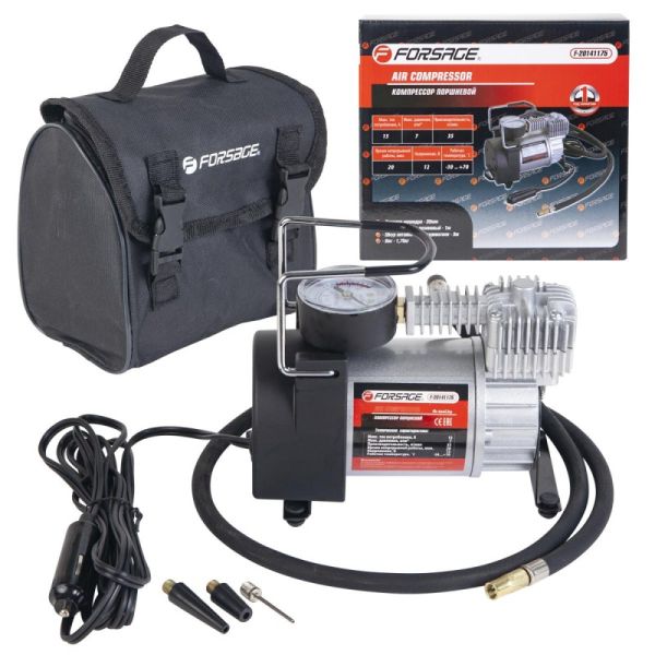Компрессор поршневой автомобильный "FORSAGE" (35л/мин, 15А) 12V 30179       F-20141175