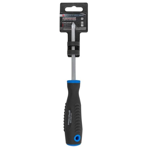 Отвертка крестовая магнитная "Profi" S2 PH2.0х100мм, в пластиковом держателе 27165       F-70120100