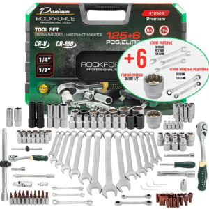 Набор инструментов 125+6пр. 1/4'', 1/2'' (6гр.)(4-32мм) 64612 RF-41252-5 Premium