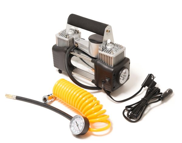 Компрессор поршневой автомобильный двухцилиндровый с фонарем "FORSAGE" (65л/мин, 23А) 12V 30177       F-2014243