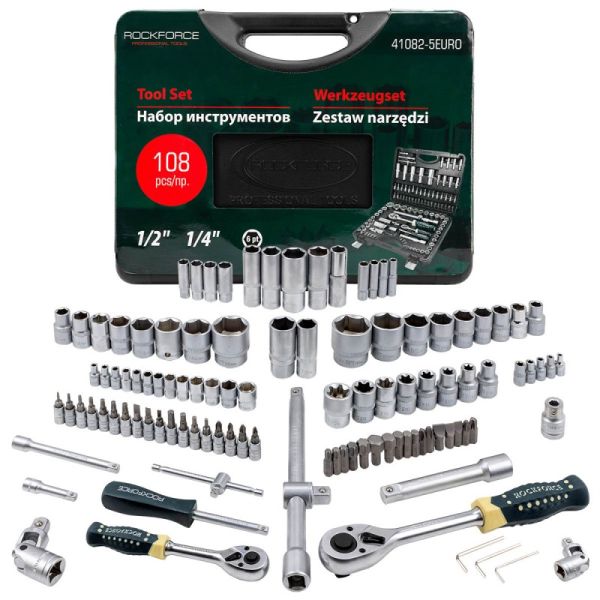 Набор инструмента 108пр.1/4''&1/2''(6гр.)(4-32мм) 51312 RF-41082-5EURO