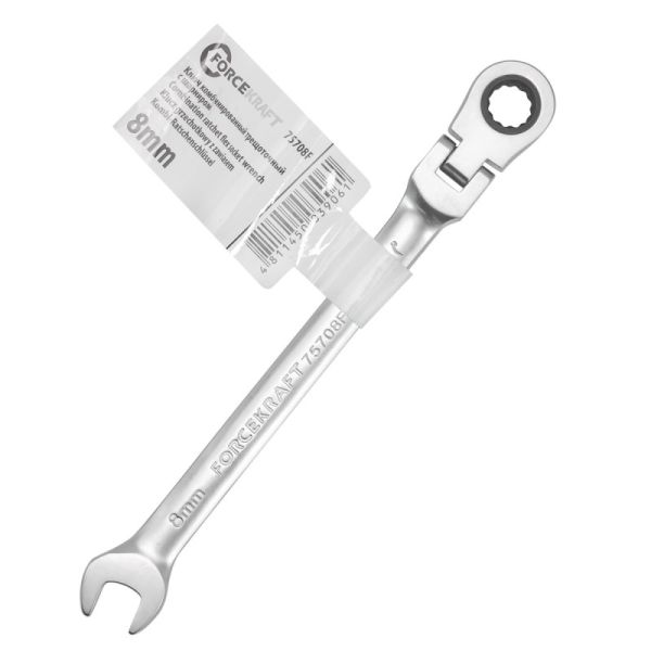 Ключ комбинированный трещоточный с шарниром 8мм 52390 FK-75708F