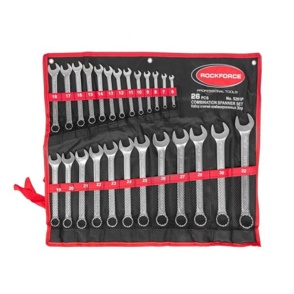 Набор ключей комбинированных 26 предметов(6-28, 30, 32мм),на полотне 903         RF-5261P